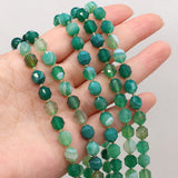 Green Stripe Agate Beads 8mm for Jewelry Making