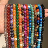 Green Stripe Agate Stone Round Loose Beads 6-12MM DIY Jewelry Making Bracelet