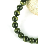 Green Tourmaline Round Beads Bracelet 6mm 8mm Cat Eye Green Tourmaline Jewelry