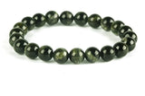 Green Tourmaline Round Beads Bracelet 6mm 8mm Cat Eye Green Tourmaline Jewelry