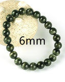 Green Tourmaline Round Beads Bracelet 6mm 8mm Cat Eye Green Tourmaline Jewelry