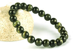 Green Tourmaline Round Beads Bracelet 6mm 8mm Cat Eye Green Tourmaline Jewelry