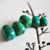 Green Turquoise Stone Barrel Beads for Jewelry Making 10/6/4 Pcs/Lot