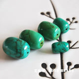 Green Turquoise Stone Barrel Beads for Jewelry Making 10/6/4 Pcs/Lot
