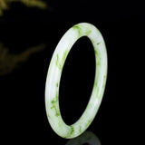 Natural Green Hand Carved Round Jade Bracelet Boutique Jewelry