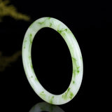 Natural Green Hand Carved Round Jade Bracelet Boutique Jewelry