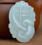 Green Jade Abacus Pendant Necklace Hand Carved Amulet Men Women