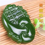 Green Jade Abacus Pendant Necklace Hand Carved Amulet Men Women