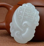 Green Jade Abacus Pendant Necklace Hand Carved Amulet Men Women
