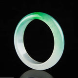Natural Green Jade Bangle Bracelet Chinese Jadeite Hand-Carved Charm