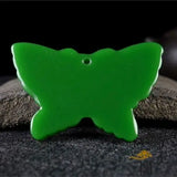 Green/White Jade Butterfly Amulet Necklace Pendant