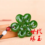 Green Jade Chinese Knot Pendant Necklace Charm Jewelry