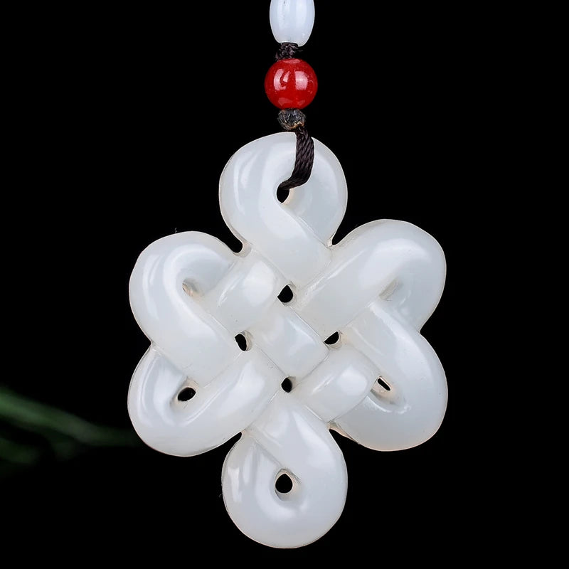 Green Jade Chinese Knot Pendant Necklace Charm Jewelry