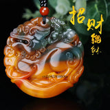 Green Jade Dragon Pixiu Pendant Necklace Charm Jewellery