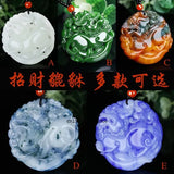Green Jade Dragon Pixiu Pendant Necklace Charm Jewellery