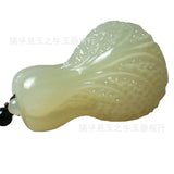 Hand-Carved Natural Green/Jade Cabbage Pendant Charm for Women Men