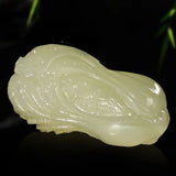 Hand-Carved Natural Green/Jade Cabbage Pendant Charm for Women Men