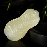 Hand-Carved Natural Green/Jade Cabbage Pendant Charm for Women Men