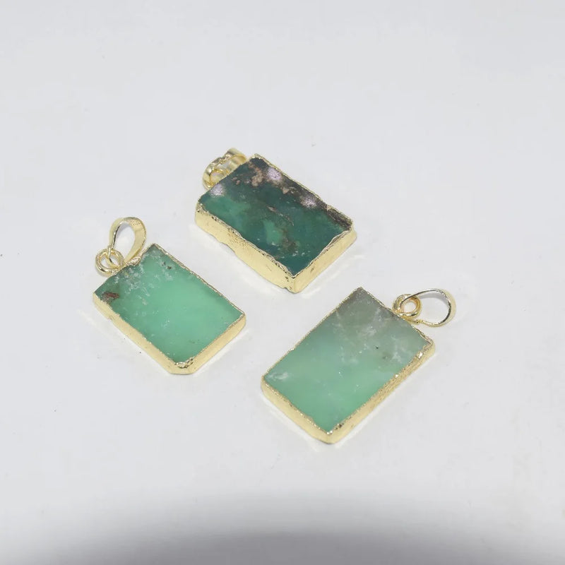 Green Chrysoprase Stone Necklace for Women DIY Jewelry