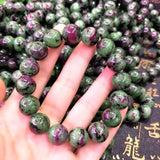 Green Zoisite Round Gemstone Bracelet