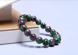 Green Zoisite Round Gemstone Bracelet