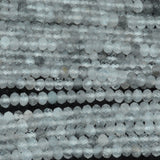 Natural Grey Cloudy Quartz Faceted Rondelle Beads 3x4mm