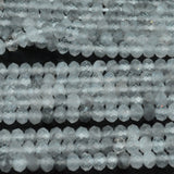 Natural Grey Cloudy Quartz Faceted Rondelle Beads 3x4mm