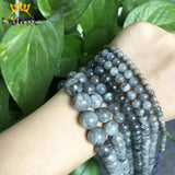 Grey Labradorite Beads Round Stone Beads DIY Bracelet Necklace 15'' Pick Size