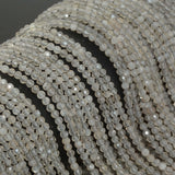 Natural Grey Moonstone Faceted Round Beads 3mm