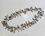 Natural Grey-Purple Fresh Water Pearl Necklace 7x22mm 18INCH