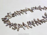 Natural Grey-Purple Fresh Water Pearl Necklace 7x22mm 18INCH