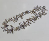 Natural Grey-Purple Fresh Water Pearl Necklace 7x22mm 18INCH