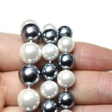 Grey Shell Pearl Round Spacer Beads 15''