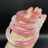Half-pink Half-white Hand-carved Round Jade Bracelet Jewelry Gift
