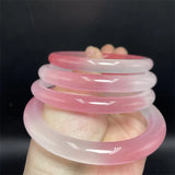 Half-pink Half-white Hand-carved Round Jade Bracelet Jewelry Gift