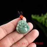 Handcarved Jade Little Buddha Guanyin Necklace Pendant