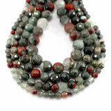 Faceted African Blood Stone Round Beads Strand 6/8/10/12MM