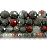 Faceted African Blood Stone Round Beads Strand 6/8/10/12MM