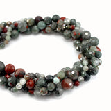 Faceted African Blood Stone Round Beads Strand 6/8/10/12MM