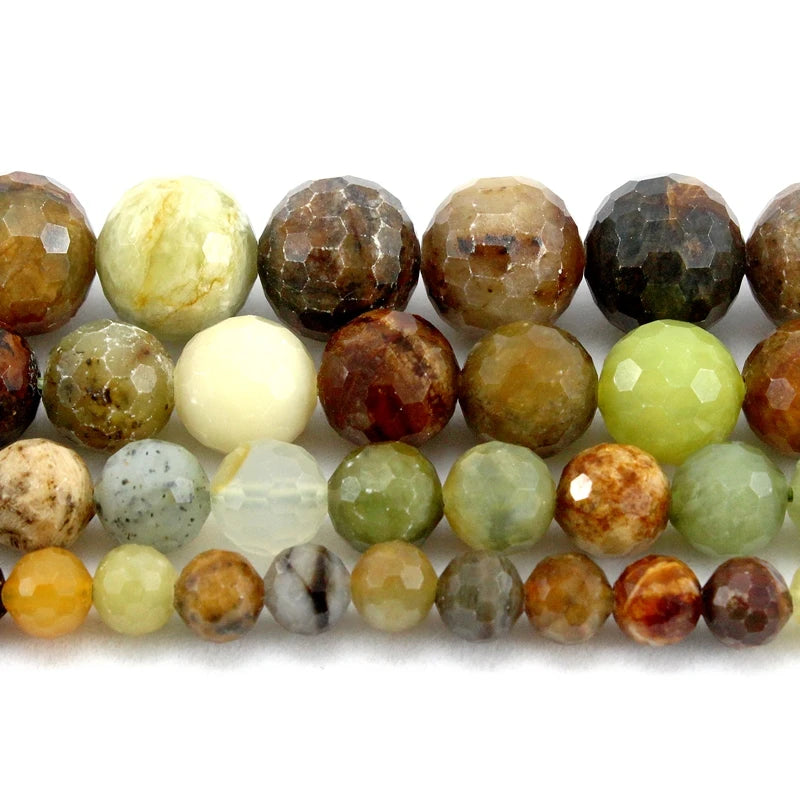 Hard Flower Jade Beads Strand 6/8/10/12MM for DIY Jewelry Making