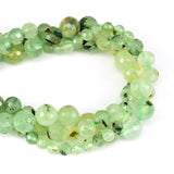 Faceted Green Prehnite Round Loose Beads Strand 6/8/10/12MM Jewelry Making