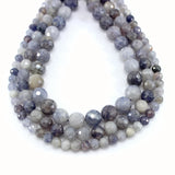 Faceted Iolite Round Beads Strand 6/8/10MM Jewelry DIY Making
