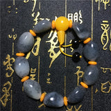 He tian Jade Rough Stone Bracelet Lucky Auspicious Amulet Jade Bracelet