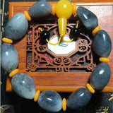 He tian Jade Rough Stone Bracelet Lucky Auspicious Amulet Jade Bracelet