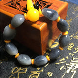 He tian Jade Rough Stone Bracelet Lucky Auspicious Amulet Jade Bracelet
