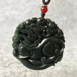 HeTian Nephrite Jade Brave Troops Pendant Lucky Amulet PiXiu Necklace