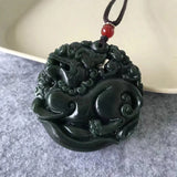 HeTian Nephrite Jade Brave Troops Pendant Lucky Amulet PiXiu Necklace