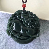 HeTian Nephrite Jade Brave Troops Pendant Lucky Amulet PiXiu Necklace