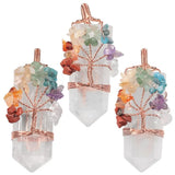 Amethyst Crystal Pendant 7 Chakras Tree Of Life Jewelry