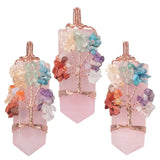 Amethyst Crystal Pendant 7 Chakras Tree Of Life Jewelry